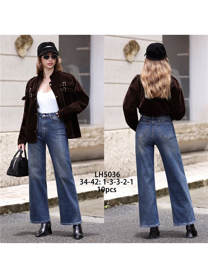 Jeans wide leg efecto vintage