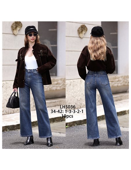 Jeans wide leg efecto vintage