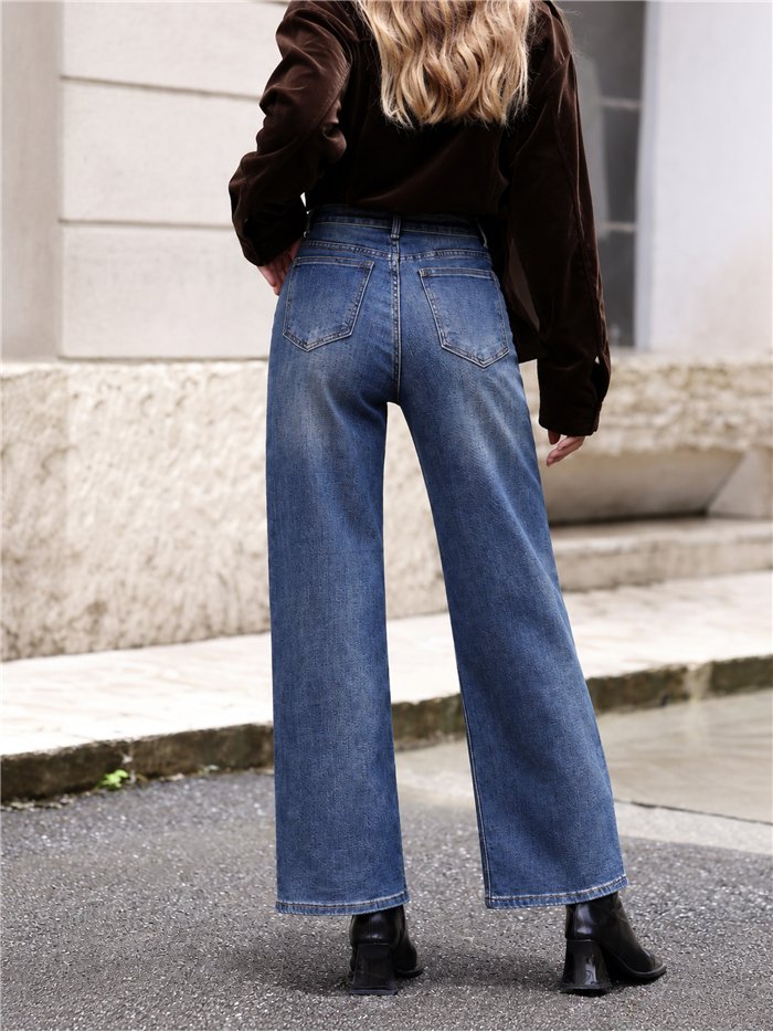 Jeans wide leg efecto vintage