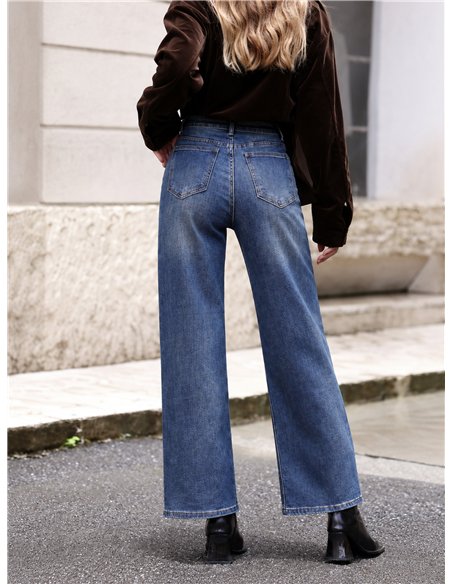 Jeans wide leg efecto vintage