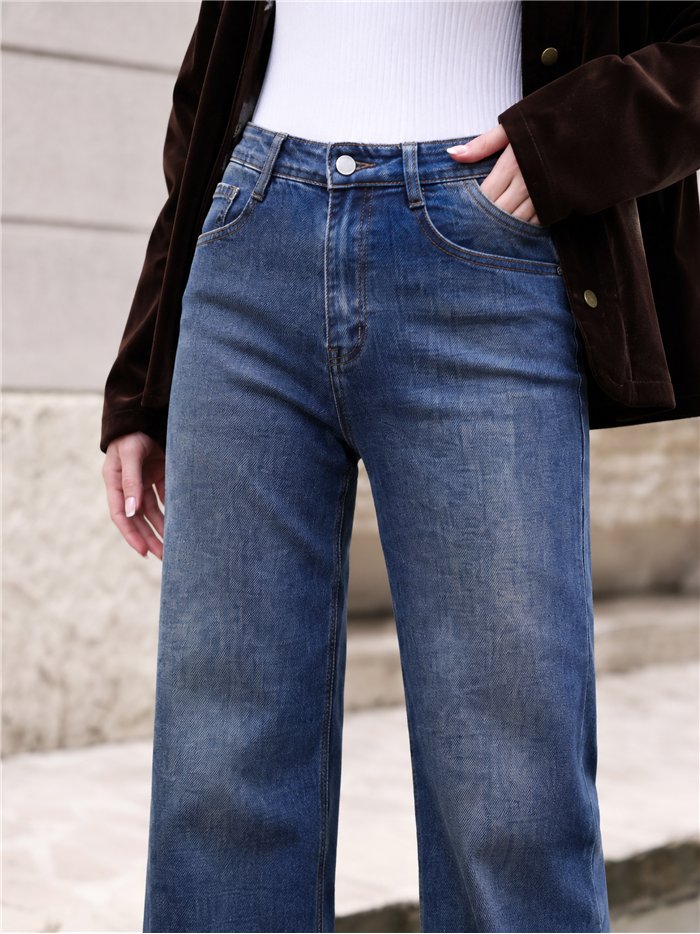 Jeans wide leg efecto vintage
