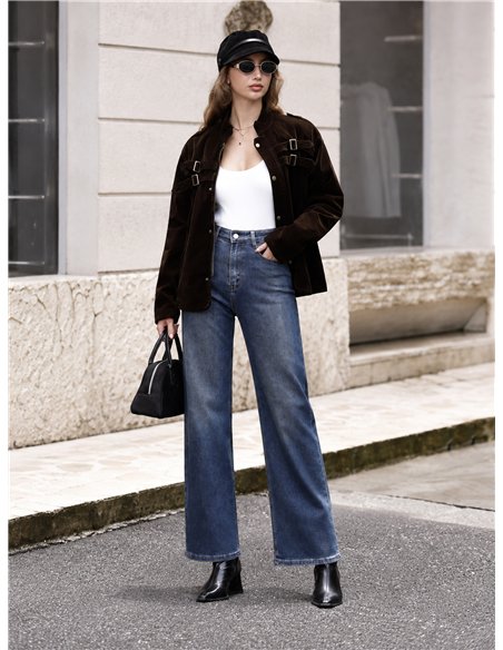 Jeans wide leg efecto vintage