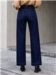 Jeans wide leg azul oscuro botones multicolor