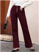 Jeans wide leg burdeos botones multicolor