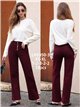Jeans wide leg burdeos botones multicolor