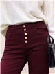 Jeans wide leg burdeos botones multicolor