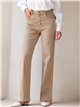 Jeans wide leg beige botones multicolor