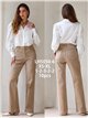 Jeans wide leg beige botones multicolor