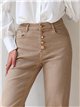 Jeans wide leg beige botones multicolor