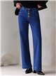 Jeans wide leg botones multicolor