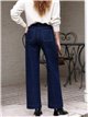 Jean indigo à jambes larges avec poches plaquées et boutons multicolores