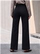 Jeans wide leg negros bolsillos parche y botones multicolor
