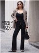 Jeans wide leg negros bolsillos parche y botones multicolor