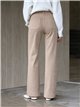 Jeans wide leg beige bolsillos parche y botones multicolor