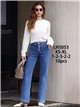 Jeans wide leg bolsillos parche y botones multicolor