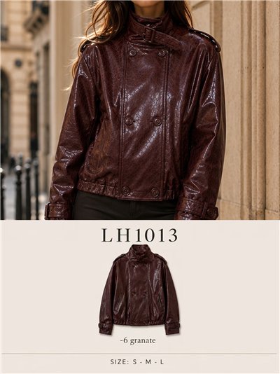 Chaqueta efecto piel doble botonadura 2