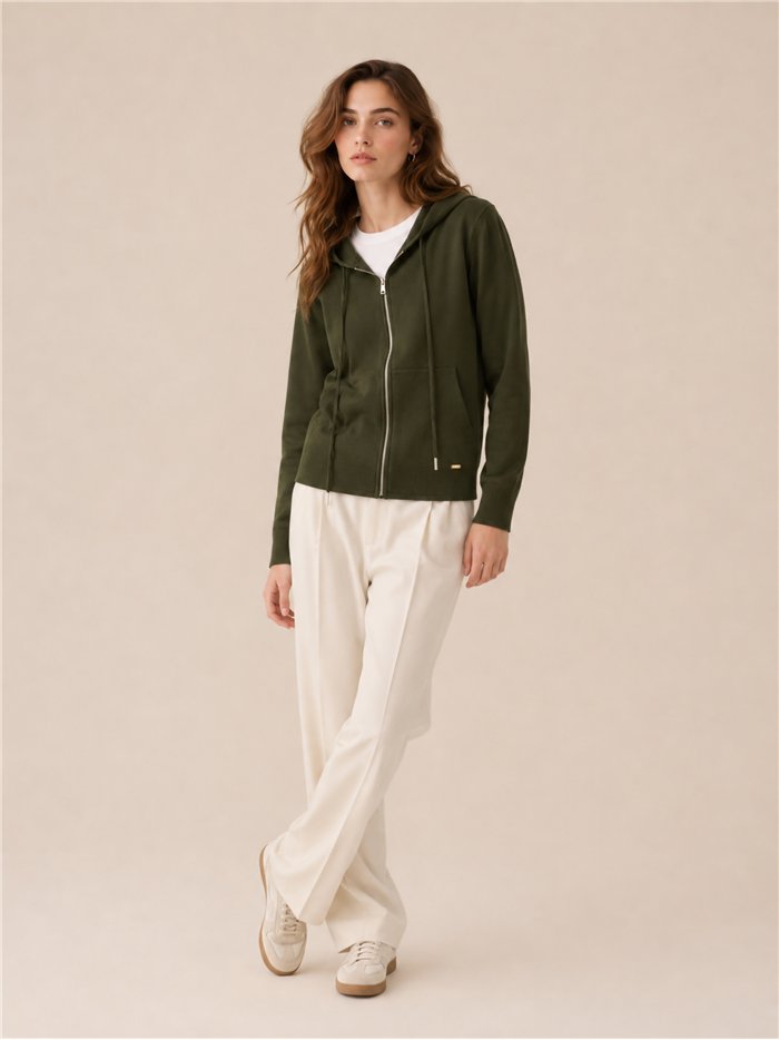 Chaqueta de punto capucha y cremallera