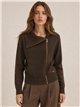 Chaqueta de punto cremallera asimétrica