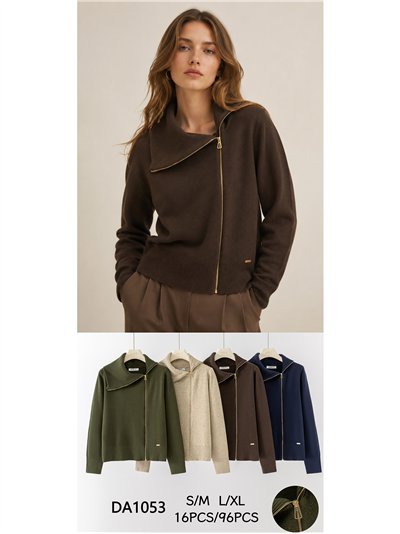 Chaqueta de punto cremallera asimétrica 2