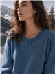 Strickpullover mit durchbrochenem Stickereikragen
