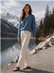 Strickpullover mit durchbrochenem Stickereikragen