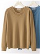 Strickpullover mit durchbrochenem Stickereikragen