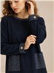 Shimmer pocket knit sweater