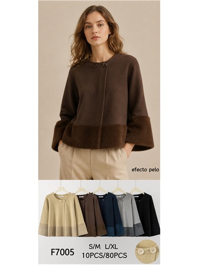Chaqueta corta efecto pelo 2