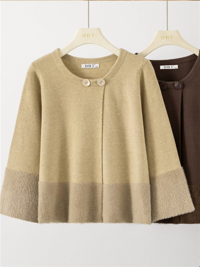 Chaqueta corta efecto pelo