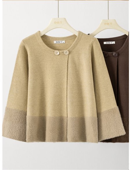 Chaqueta corta efecto pelo