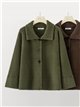 Chaqueta corta efecto pelo botones