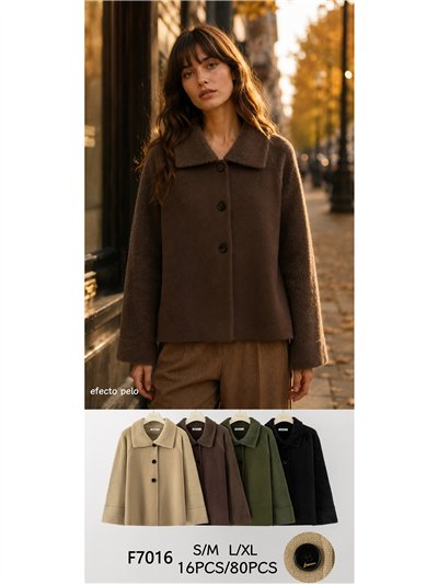 Chaqueta corta combinado efecto pelo 2