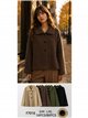 Chaqueta corta combinado efecto pelo