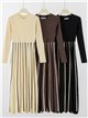 Strickkleid in Midi-Länge mit Faltenrock