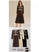 Vestido midi de punto falda plisada