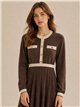 Vestido midi de punto falda plisada