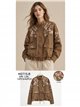 Jacke mit Blumenstickerei und gerafftem Saum
