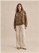 Jacke mit Blumenstickerei und gerafftem Saum