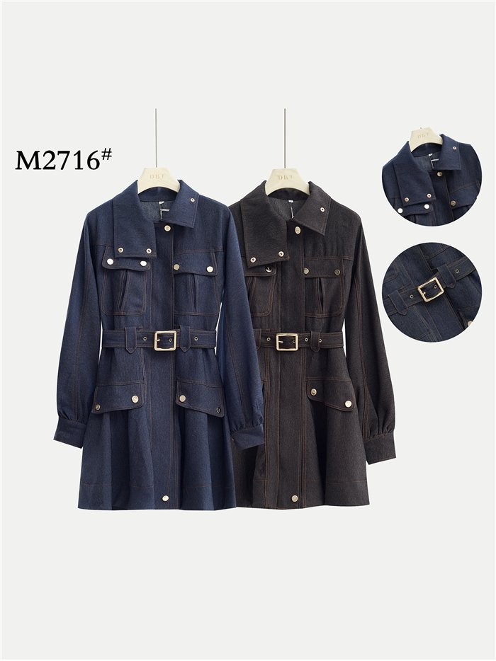 Vestido camisero vaquero con cinturón
