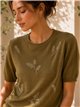 Kurzärmeliger Pullover mit Perlenstickerei
