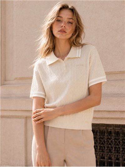 Pull à col roulé avec bordure tressée