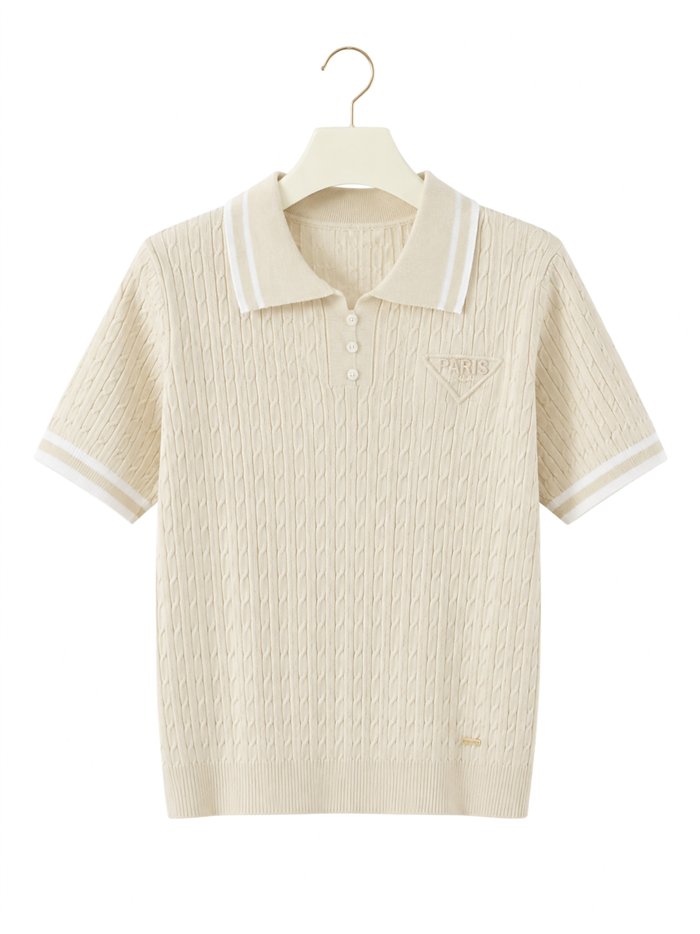 Pull à col roulé avec bordure tressée
