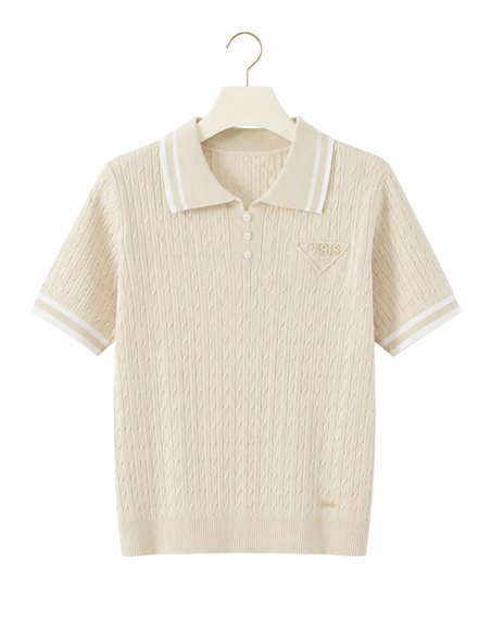 Pull à col roulé avec bordure tressée