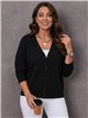 Cárdigan negro talla grande punto fino