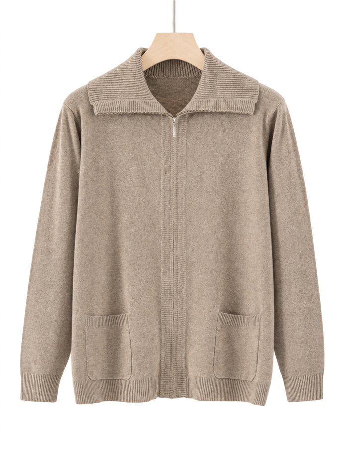 Cárdigan talla grande cuello solapa