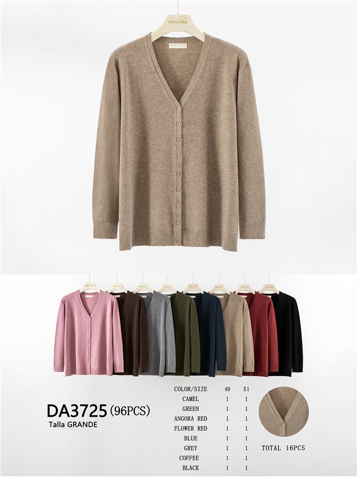 Cardigan con scollo a V taglie forti
