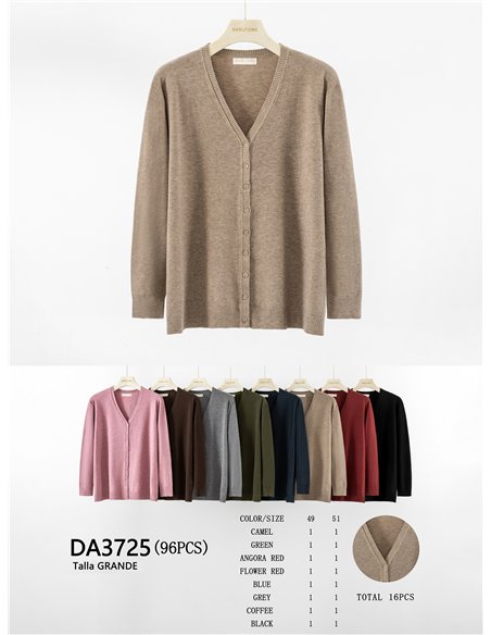 Cardigan con scollo a V taglie forti