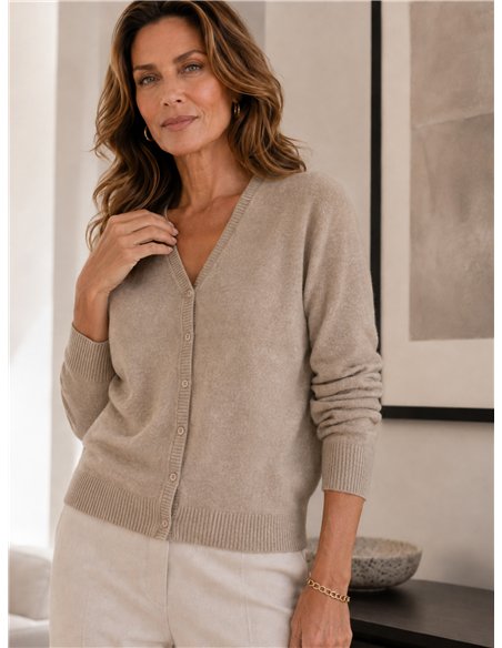 Cardigan con scollo a V taglie forti
