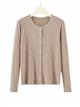 Gerippte Strickjacke mit Rundhalsausschnitt