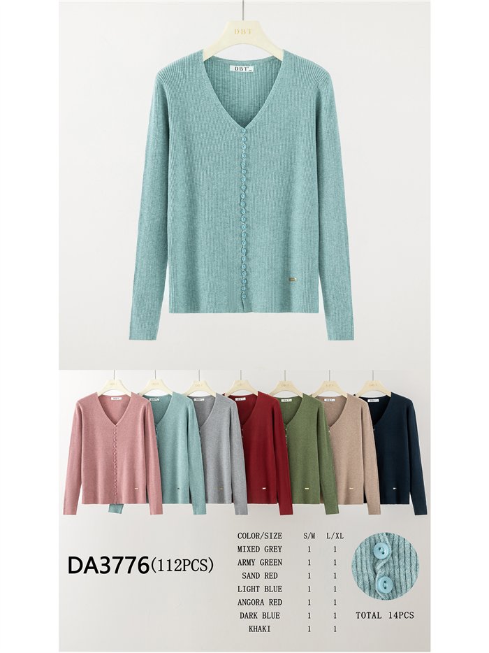 Cardigan a coste con mini bottoni